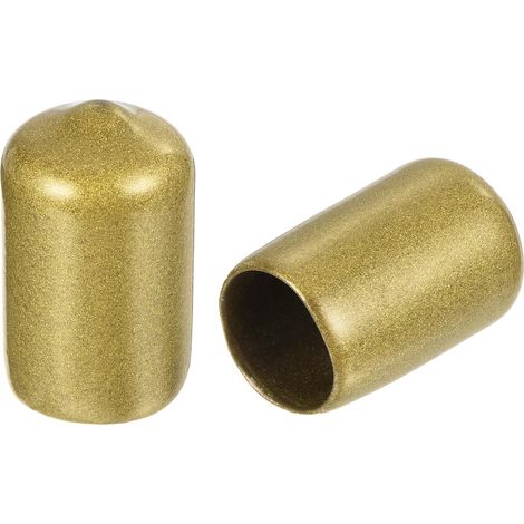 50pcs Embouts en Caoutchouc, 12.5 mm ID Vis Filetage Protecteur en PVC pour Vis Embouts de Protection Flexible pour Tube Métallique, Câbles, Fils, Tige, Écrou et Cache Boulon, Or (1/5)