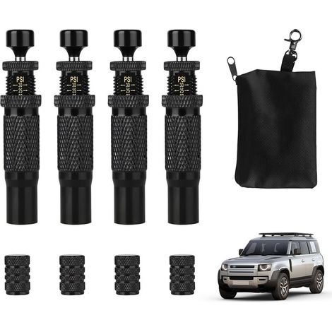 Lot de 4 dégonfleurs de pneu réglables – En laiton tout-terrain amélioré – Valve de libération d'air automatique améliorée – Valve de pneu de voiture à dégonflage rapide – Outil de descente (1/5)