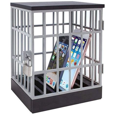 Lot de 2 Support de téléphone portable pour prison, coffre-fort pour smartphone, salle de classe, maison, table, bureau, gadget de rangement - Idée cadeau originale pour le temps en famille et les fêt (1/4)