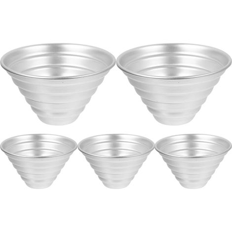 Moule à Gâteau en Aluminium 5 Pièces, Moules à Mini-puddings Réutilisables Antiadhésifs, Cuisson de Muffins, Cupcakes et Puddings à Domicile,Parent,- (1/5)