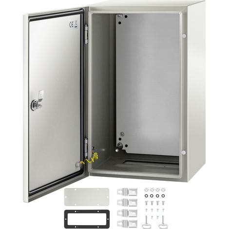 VEVOR Caja de Distribución Electrica 50x30x25 cm Caja Electrica IP66 Caja de Distribución Electrica de Acero al Carbono Cubierta para Contador Electrico Impermeable de Exterior para Montaje en Pared