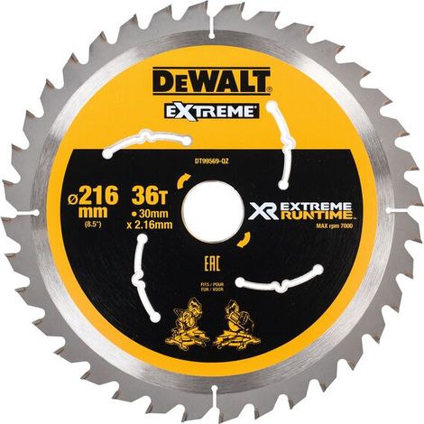 Banyo – Lame de scie circulaire 216 mm – Alésage 30 mm – 36 dents pour bois avec clous – Coupe précise et propre