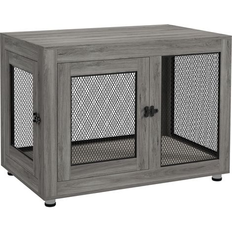 Gabbia per cani da interno con 2 porte e cuscino lavabile, grigia 94 x 60 x 71,5 cm MODENUIT (1/4)