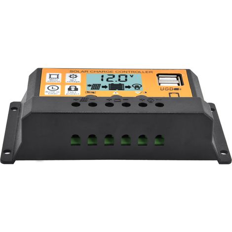 Intelligenter Laderegler für Solarmodule mit zwei USB-Anschlüssen, 3-stufigem PWM-Laderegler (12 V/24 V, 30 A) (1/5)