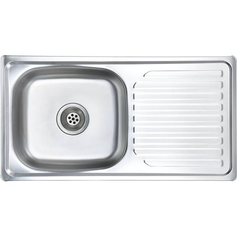 Lavello da cucina con filtro e sifone lavello rettangolare da incasso 75 x 40 cm acciaio inox resistente e durevole adatto per uso interno 020002358