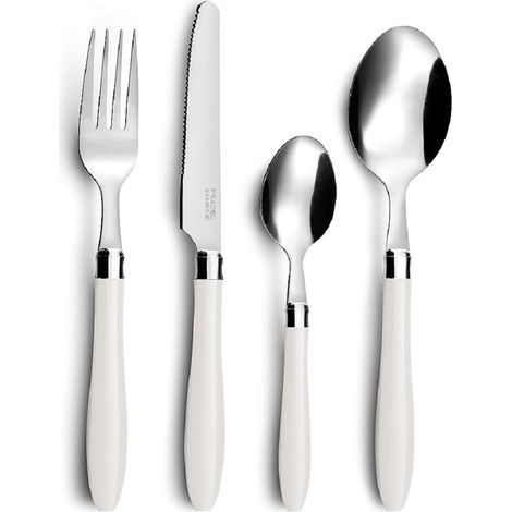 Pradel Essentiel Réglisse Set di Posate, Acciaio Inox, Bianco (1/2)