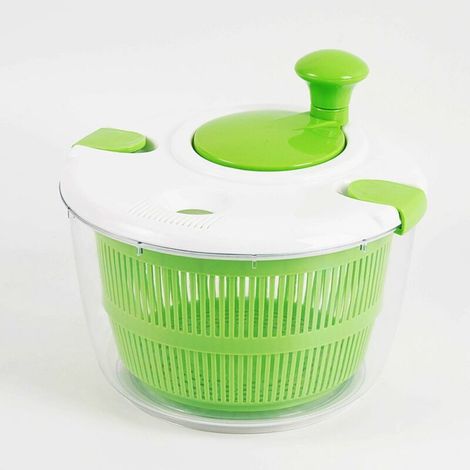Essoreuse à Salade 5L, Mini Essoreuse Salade avec Entraînement par Manivelle et Saladier, Base Antidérapante, Salad Spinner pour Le Lave et sèche Rapidement Les Légumes et Les Fruits (1/5)