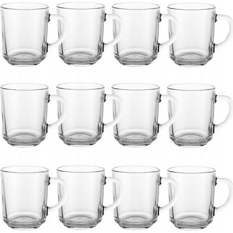 Set di 12 bicchieri con manico da 250 ml per caffè e tè.