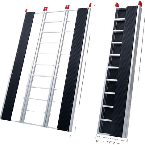 Rampes de moto, capacité lourde, rampes en aluminium extra larges pliables, chargement sûr et facile, noir (1/2)