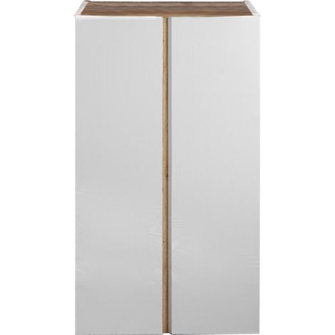 Schuhschrank Indy mit 2 Türen, 70x35x111cm, weiß glänzend Holz (1/5)