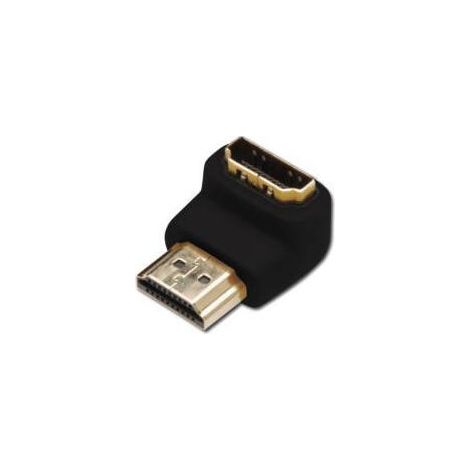 Adaptador de gráficos ASSMANN HDMI, HDMI tipo A a HDMI tipo A (90 °), 4K Ultra HD 60Hz, 3840 x 2160 píxeles, negro (1/4)