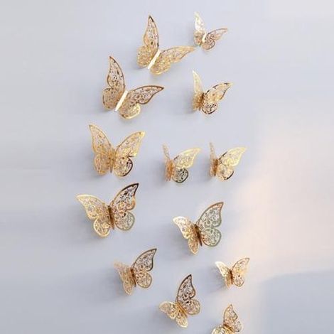 Stickers muraux papillons 3D - Décoration intérieure auto-adhésive haut de gamme, décorations de mariage et de fêtes, stickers créatifs pour les fêtes