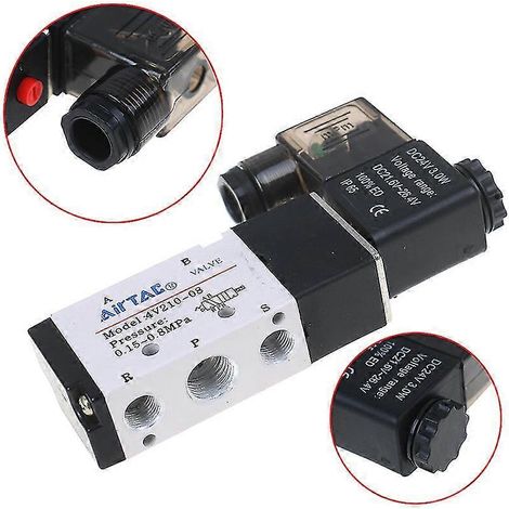 électrovanne Airtac 5 voies 2 positions 1/4" neuve 4v210-08 DC24V Hfmqv (1/5)