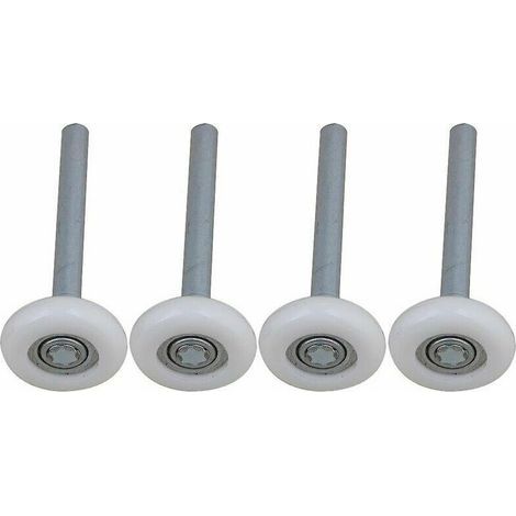 [JAMAIS UTILISÉ] Lot de 4 roulettes de porte de garage en nylon à roulement à billes scellé avec tige de 115 mm (1/3)