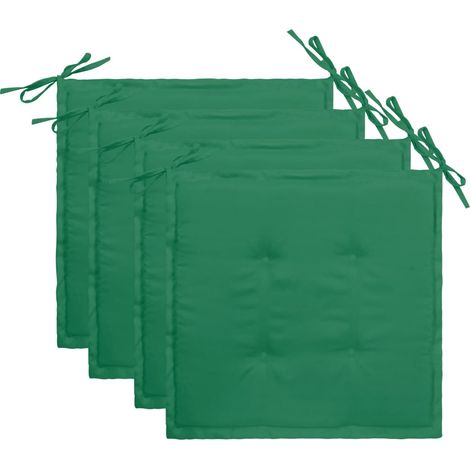 lot de 4 coussins de chaise 100 % polyester résistant à l'eau vert 40x40x3 cm DEC021720 (1/5)