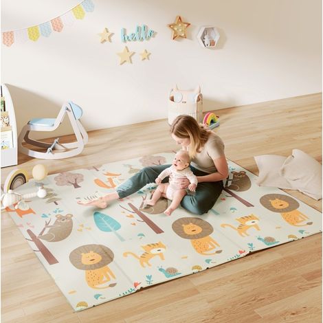 Beidseitige faltbare Baby-Spielmatte 196 x 176 x 1,5 cm mehrfarbig HAVRYA (1/3)