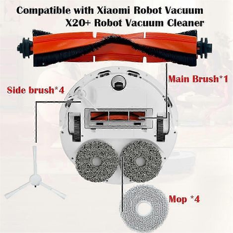 Para aspiradora robot Xiaomi X20+ / X20 Plus, repuesto de cepillo lateral principal, paño de mopa, filtro, edición 0709