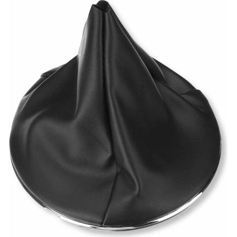 CHOYCLIT Soufflet en cuir synthétique pour levier de vitesse Fiat 500, avec collier de fixation et cadre rond chromé, garniture intérieure (1/5)