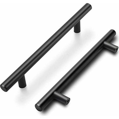 15 poignées de meuble de cuisine 160 mm noires, poignées de porte en acier finition moderne, tirants pour placards, tiroirs, armoires et meubles de cuisine (1/5)