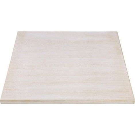 Plateau de table carré (L)700 x (P)700 mm, finition blanc vintage