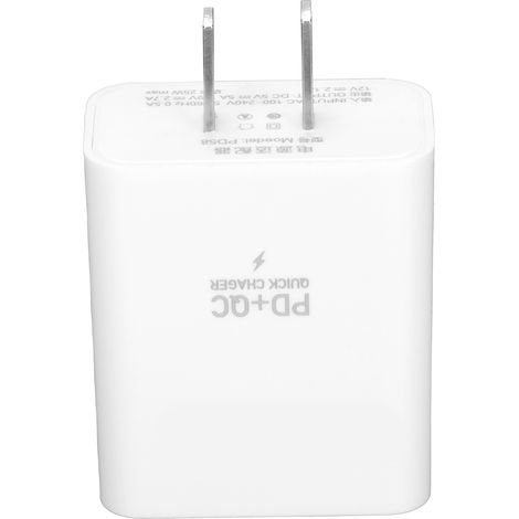 25-W-Dual-Port-USB-C-Netzteil mit QC 3.0 und PD, 100–240 V Schnellladefunktion mit US-Stecker