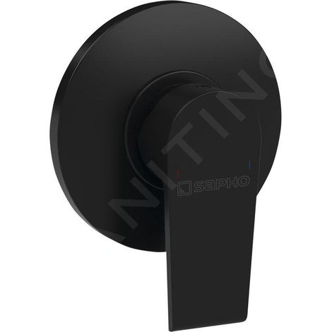 Sapho Kai - Mitigeur encastré de douche avec corps d'encastrement, 1 sortie, noir mat KA41/15 (1/2)