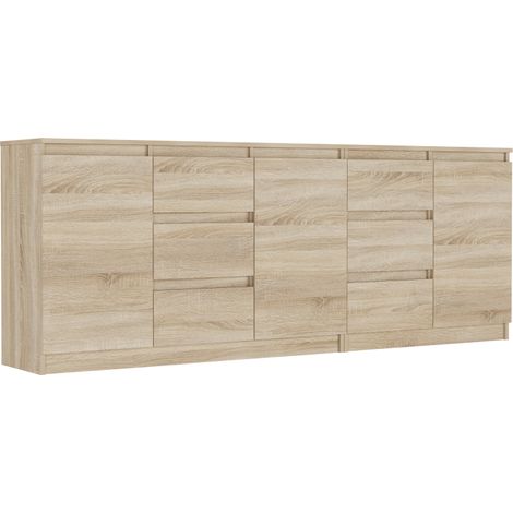 Kommode Sonoma, 200x33x76 cm - R-200-S6 mit 6 Schubladen