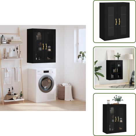 The Living Store Armoire murale noir 69,5x34x90 cm - Rangement (1/5)