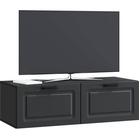 Maison Exclusive - Meuble TV mural Noir 98 x 41 x 30 cm Bois d'ingénierie