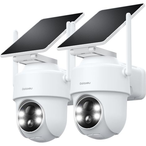 Caméras de Surveillance Exterieure sans Fil Solaire - 2K Camera Exteriéur 2,4GHz, Alerte Instantanée PIR, Sirène, Vision Nocturne, Audio Bidirectionnel, R1-2p (1/5)