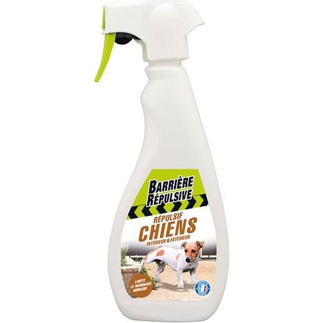 Répulsif chiens intérieur extérieur 500ml – À base de Géraniol et huiles essentielles – Longue durée d'action contre nuisances – Barriere Repulsive