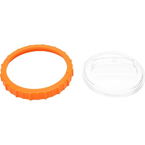 Ensemble de remplacement pour filtre à sable de piscine : couvercle transparent en ABS, compatible avec la pompe, pièces détachées P07018, écrou orange P07019, bouchon transparent (1 pièce de chaque). (1/5)