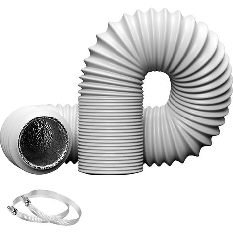 4 Inch 4m White 4 Layer Long Aluminum Tumble Dryer Duct Vent Duct HVAC Vent Universal for Tumble Dryer Cooker Hood (1/5)