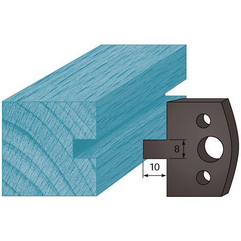 Diamwood Jeu de 2 Contre-Fers Profilés en Acier Ht. 38 x 4 mm Rainure 8 mm A94 pour Porte-Outils de Toupie - Épaisseur 4 mm - Compatibilité avec la plupart des modèles (1/2)