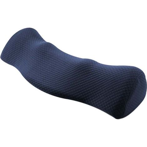 Ergonomisches dunkelblaues Memory-Schaum-Kissen zur Linderung von Nackenschmerzen, ideal für Menschen mit gerader Halswirbelsäule. (1/5)