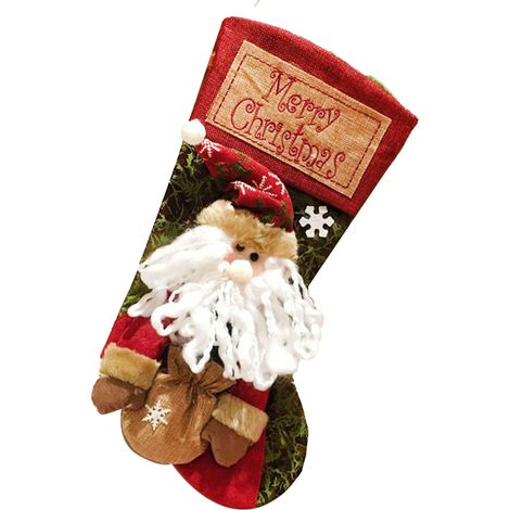 Handgefertigter, personalisierter Weihnachtsstrumpf zum Wichteln – mit hängendem Weihnachtsmann (1/5)