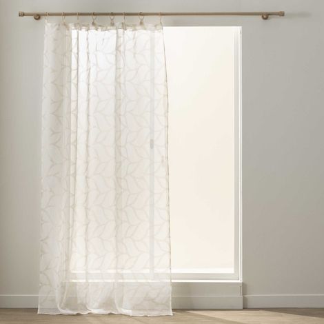 Rideau Voilage à Anneaux "Elis" 140x240cm Blanc (1/5)