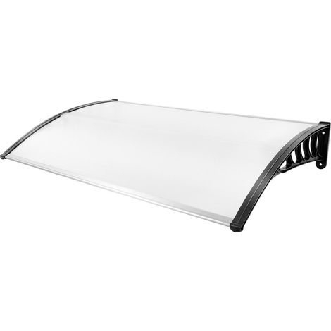 Canopy for Front Door 150 x 90 cm Canopy 5 mm Transparent Polycarbonate Awning Shelter ABS Bracket, Window Rain Roof Cover Roofing Sheets Porch Shade Patio UV Protection Back Door for Outdoor Arch