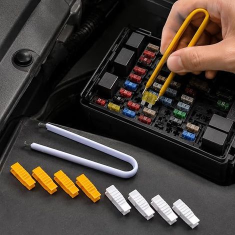 extracteurs de Relais et fusibles pour Voiture, Moto et Camion, Outils de Retrait en Acier Inoxydable et Plastique avec Pinces Fines en U pour Entretien Auto (1/4)