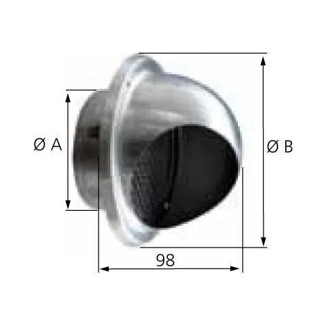 Presad aria murale Atlantic ME INOX acciaio 125 mm 200 m3 h