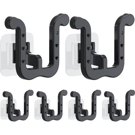 Étagère à chaussures murale 6 pièces - En forme de U, auto-adhésive, sans perçage - Durable et pliable (1/5)