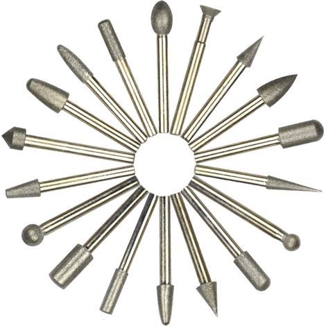 Diamantfräser – Körnung 180 – 6 mm Schaft – Zum Schleifen, Polieren und Gravieren von Glas, Metall, Stein und Keramik – 20er-Packung (1/5)