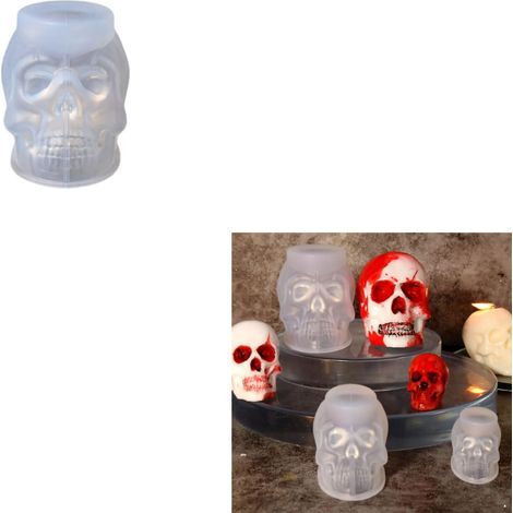 3D-Totenkopf-Silikonform für Kerzen, Epoxidharzform