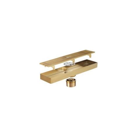 Drain de Douche 300x68mm Siphon de Sol Or Brossé Caniveau de Douche 304 Acier Inoxydable Anti-Odeur Drain de Plancher (1/5)