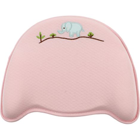 Oreiller bébé ergonomique rose 11,61 x 9,06 x 0,79 pouces, doux et respirant pour éviter tête plate, soutien pour sommeil et allaitement (1/5)