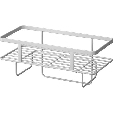 Étagère simple étage au-dessus des toilettes blanche, rangement salle de bain sans perçage (1/5)