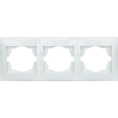 Triple plaque encastrée horizontale Zyna - Blanc - Zenitech