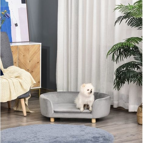 Divano per cani e gatti in velluto, 86 x 55 x 33 cm, grigio chiaro OKMYHOME (1/5)