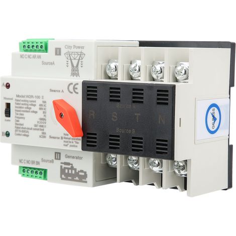 Commutateur de transfert automatique à double alimentation W2R-100, 4 pôles, 100 A (1/5)
