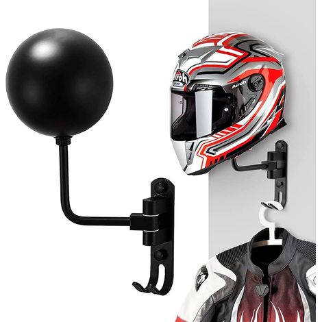 Support mural rotatif pour casque moto et vélo, avec crochet, 1 pièce
